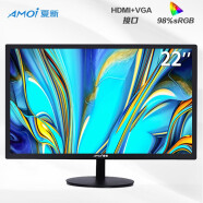 夏新（Amoi） 曲面电脑显示器超薄高清家用办公游戏液晶监控直播便携显示屏幕 22英寸【直面 60hz 窄边屏】黑色