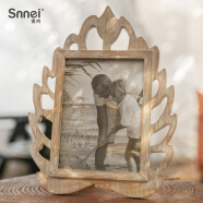 Snnei室内 实木相框摆台美式乡村复古个性高档木质相框家庭亲子照片6寸7寸相框 《热带雨林》B
