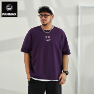 PANMAX[MIN]原创大码潮流男士T恤未来设计休闲圆领宽松短袖上衣潮流男装 紫色 M