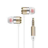 纽曼（Newmine）NM-JK12金属入耳式有线音乐手机耳机游戏通话线控耳机耳塞3.5mm兼容手机平板电脑等 金色