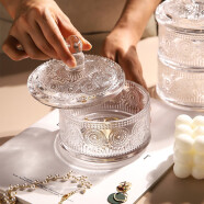 舍里糖果盒创意家用客厅干果盒透明玻璃精美糖果盒首饰盒收纳盒子 单个装（带盖）