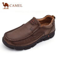 骆驼（CAMEL）男鞋经典春秋款软皮软底舒适头层牛皮厚底防滑耐磨日常户外休闲鞋 暗棕色 38