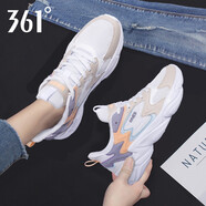 361°女鞋运动鞋女秋冬季2025新款网面透气跑步鞋潮款361休闲老爹鞋R 灰白色/微量橙 38