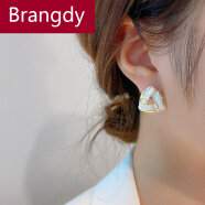 Brangdy 925银针欧美风时尚耳钉女简约几何大气耳环百搭气质耳饰 925纯银针-气质耳环