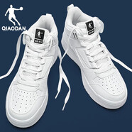 乔丹男鞋高帮板鞋运动鞋休闲鞋子男防水皮面韩版潮流耐磨小白鞋板鞋 乔丹白【店长推荐】 39