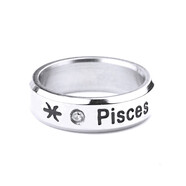 璟格格 十二12星座钛钢戒指吊坠男女朋友学生情侣闺蜜礼物戒子176 双鱼座