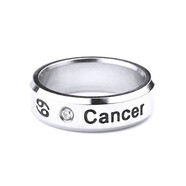 璟格格 十二12星座钛钢戒指吊坠男女朋友学生情侣闺蜜礼物戒子176 巨蟹座