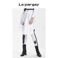 纳帕佳（Lapargay）黑白时尚印花九分修身显瘦运动休闲裤女夏 白色 S