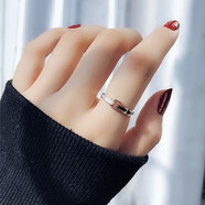 芊芽韩国黑白贝壳戒指女简约日韩潮人个性食指环饰品网红戒子介指 美号（5号）