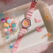 世纪约定创意学生手表女小清新少女心粉嫩日韩系可爱腕表E-5-6 粉色 手表+电池