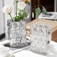 盛世泰堡玻璃花瓶透明水培容器富贵竹百合玫瑰客厅桌面摆件卢索透明款