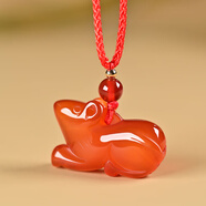 幸福神天然红玛瑙项链立体十二生肖吊坠鼠牛虎兔龙蛇马羊猴鸡狗猪情侣 生肖鼠（红玛瑙）