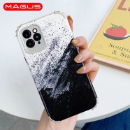 MAGUS 适用于苹果11手机壳硅胶iphone11pro max镜头全包保护套水彩魔方男女气囊防摔 苹果11（水彩黑）四角气囊防摔