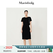 【日本进口面料】玛丝菲尔新款刺绣蕾丝高级感黑色小黑裙连衣裙 黑色 L