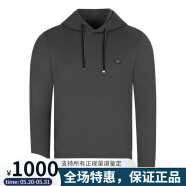 阿玛尼（ARMANI）ARMANI阿玛尼男装休闲圆领字母印花长袖T恤衫秋冬新款卫衣 灰色（8N1MD0） XL（180-200斤）仅供参考