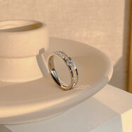 满天星设计质感戒指女 轻奢锆石微镶食指戒 钛钢个性时尚冷淡风指环 银色-单排钛钢 6号