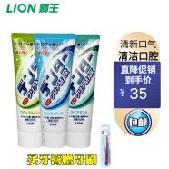 狮王（Lion）日本进口粒子净洁立式MAX薄荷牙膏140g 清爽*1+超爽*1+水果*1