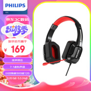 飞利浦（PHILIPS）GH401 游戏耳机 7.1虚拟环绕呼吸灯头戴式电脑竞技吃鸡线控带麦耳机 凉感耳罩 高敏麦克风