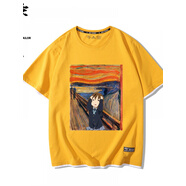 梵高联名轻音少女kon秋山澪平泽唯二次元短袖T恤男女呐喊情侣装2 短袖-黄色-假两件- S S
