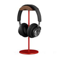 Drewchan 耳机支架通用头戴式耳机架电脑游戏竞技耳麦桌面实木挂架铝合金收纳架金属展架立式置物架 EJ4R红色胡桃木耳机支架