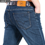 吉普（JEEP）牛仔裤男宽松夏季男士直筒中腰休闲新款男牛仔裤子 B312薄款 34码