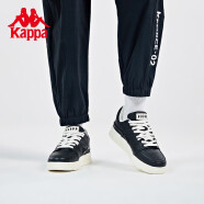 Kappa卡帕板鞋冬情侣男女皮面休闲鞋运动小白鞋K0BZ5CC53 黑色/冬日白-990 39