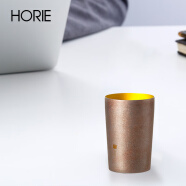 日本HORIE进口钛杯子双层纯钛咖啡啤酒隔热保温保冷健康彩色水杯 巧器系列金色-270ML 270毫升