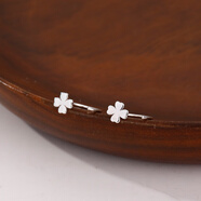 银奥（yinao）999足银耳钉女高级感显脸小耳环2025年新款潮冬天温柔养耳洞耳饰 999系列耳钩-四叶草