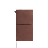 爱国牛（AIGUONIU） 日韩头层牛皮笔记本蜡感皮复古手工旅行者记事本学生手账日记本TN手帐本 【标准】茶色/tawny