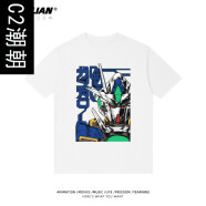 C2潮朝机动战士高达Gundam短袖短袖T恤元祖高达40周年动漫周边半袖衣服 白1 S