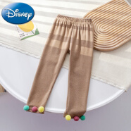 迪士尼（Disney）女童男童2024秋装新款运动休闲长裤百搭宽松束脚卫裤外穿洋气加厚 21-驼色 7.98特价回馈 90cm
