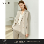 AMII职业西服套装女春夏新款休闲外套时尚西装两件套 卡其(西装) 160/84A/M