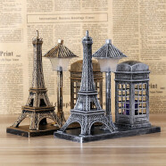 创意生日礼物复古巴黎铁塔路灯摆件学生礼物桌面装饰小夜灯工艺品 银色