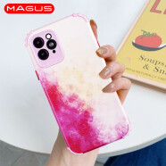 MAGUS 适用于苹果11手机壳硅胶iphone11pro max镜头全包保护套水彩魔方男女气囊防摔 苹果11（水彩红）四角气囊防摔