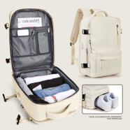 Landcase背包旅行包女大容量双肩包男旅游行李包多功能电脑包5162米色小号