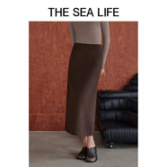 THE SEA LIFE欧海一生 半身裙女2024冬简约利落细腻软糯舒适亲肤半身裙A180215 咖棕色 S