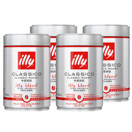 ILLY意利意大利进口 意式黑咖啡 中烘咖啡豆250g*4罐