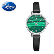迪士尼（Disney）手表女士网带时尚个性女表绿色表盘热门淑女腕表防水礼物腕表小绿表生日 玫瑰金