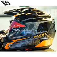 VEGA SC-09 力墙橙 M-3XL码 3C认证双镜片拉力摩托车头盔冬季保暖男女保暖全盔四季通用越野机车头盔