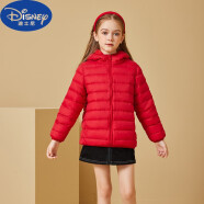 迪士尼（Disney）反季促销儿童羽绒服男童女童中大童超轻超薄白鸭绒轻薄款短款外套 防寒保暖红色 防寒保暖110cm 建议身高100左右