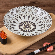 可可屋日本原装进口美浓烧复古摩洛哥风陶瓷餐具料理寿司盘菜盘圆盘西餐 ZAH-20深盘 粉引白 1个 20.5cm
