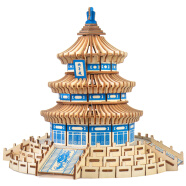 玩控 3d木质拼插立体拼图中国传统古代建筑拼装房子木制模型手工diy 天坛