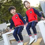 翼纸鸢 童装男女童校园衣服幼儿园园服春秋装老师中小学生校服班服定制 红色（外套+裤子） 100cm