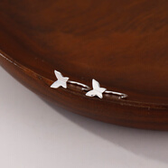 银奥（yinao）999足银耳钉女高级感显脸小耳环2025年新款潮冬天温柔养耳洞耳饰 999系列耳钩-蝴蝶