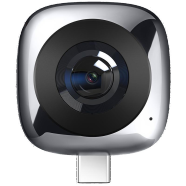 华为全景相机 广角手机镜头外置3D直播 运动摄像头 360度高清智能微距鱼眼自拍照抖音神器VR 华为版-灰色