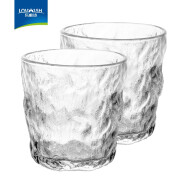 乐唯诗（NERVISHI）玻璃杯高颜值水杯透明玻璃牛奶杯带把ins风奶茶杯早餐杯茶杯 冰川杯- 260ml 2只
