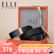 ELLE HOMME法国品牌男士皮带真皮腰带自动扣牛皮高档裤带高档生日礼物送爸爸 橙色皮盒/902058A大气金色 115cm -130cm随机发/可联系客服指定长度