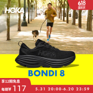 HOKA ONE ONE男款夏季邦代8公路跑鞋BONDI 8轻盈缓震透气 黑色 / 黑色（建议拍大半码） 40
