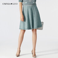 欧柏兰奴（OMNIALUO）商场同款欧柏2022春季新款半身裙女气质高腰针织裙女OACM7016 G08绿色 M