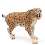 英国CollectA我你他 收藏级仿真实心野生动物模型老虎野生动物科普教育玩具 剑齿虎